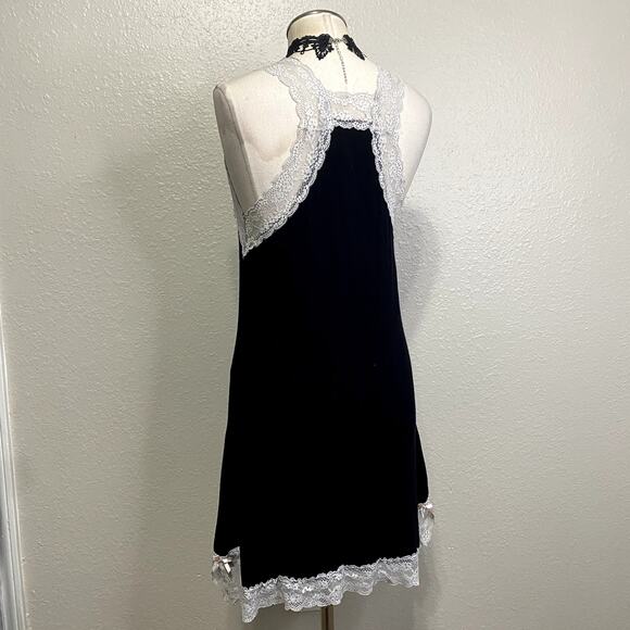 Honeydew Soft Lace Gothic Coquette Ruched Bow Slip Dress Nightgown Babydoll Sz M - Picture 9 of 14